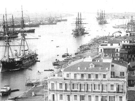 Port Said, all'imbocco del canale di Suez, nel 1880