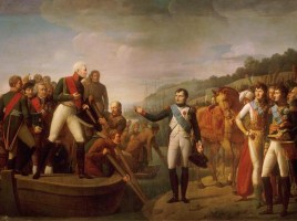 Lo zar Alessandro I e Napoleone dopo gli accordi di pace a Tilsit nel 1807