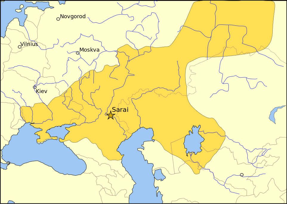 Estensione del khanato dell'Orda d'Oro nel 1389