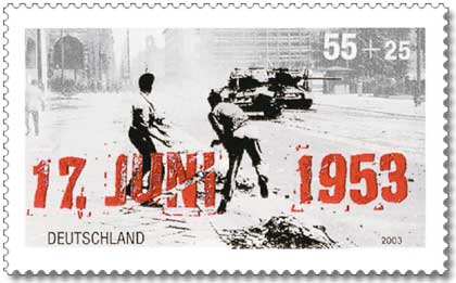 Francobollo dedicato al 50° anniversario della rivolta del 17 giugno 1953