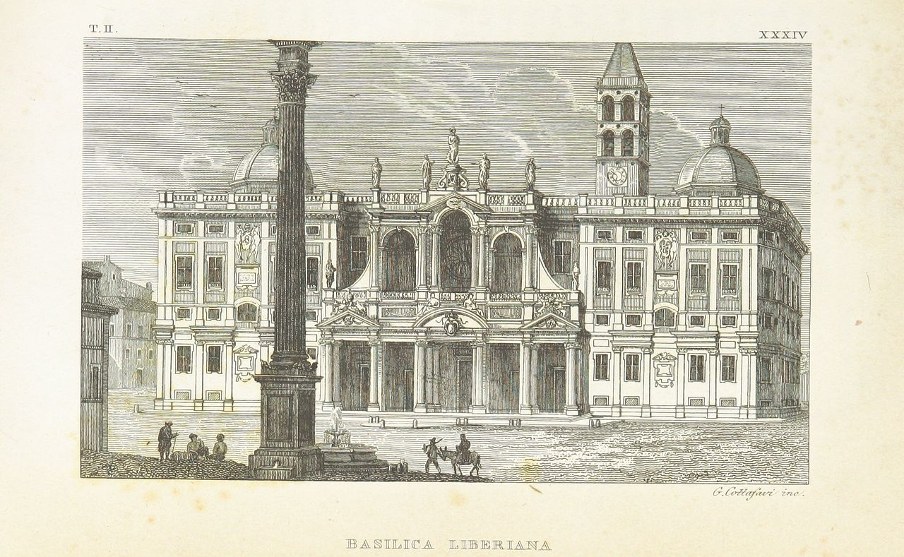 La basilica di Santa Maria Maggiore in una incisione del XIX secolo