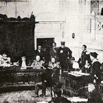 Udienza in un tribunale speciale durante il fascismo