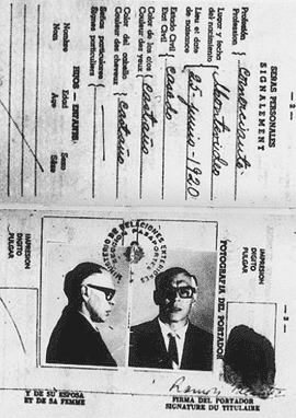 Il passaporto usato da Guevara per entrare in Bolivia