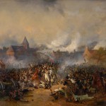 I combattimenti a Plancenoit tra i prussiani e alcuni reparti della Guardia Imperiale francese
