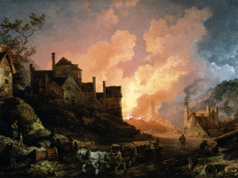 Painting, Coalbrookdale by Night, di Philippe Jacques de Loutherbourg, 1801.