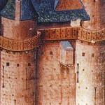 Latrina a sporto sulla parete di un castello
