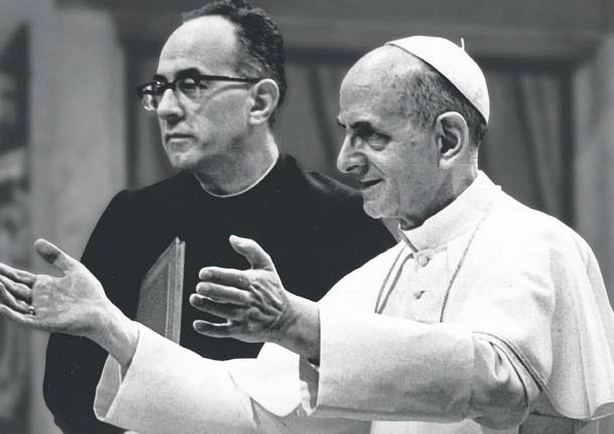 L'arcivescovo Pasquale Macchi con Paolo VI