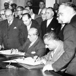 Il 2 febbraio 1958 il siriano Shukri al-Quwwatli e l'egiziano Gamal Abd el-Nasser firmano l'istituzione della RAU.