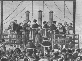 Pietroburgo, 3 aprile 1881: l'impiccagione dei responsabili dell'attentato fatale allo zar Alessandro III