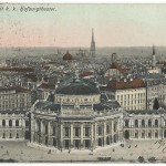Veduta dell'Hofburgtheater e del duomo di Santo Stefano a Vienna, 1909