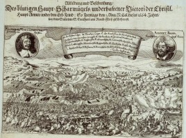 La battaglia in una stampa del XVII secolo