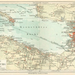 San Pietroburgo e la fortezza di Kronstadt in una mappa tedesca del 1888