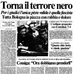 Prima pagina de la Repubblica sulla strage di Bologna