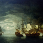 La battaglia Flamborough Head, dipinto di Thomas Mitchell (1735-1790)