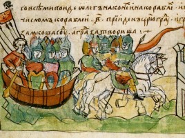 La-campagna-di-Oleg-di Novgorod contro Constantinopoli miniatura del XIV secolo