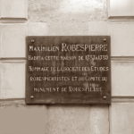Lapide sulla casa abitata da Robespierre ad Arras