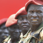 Militari della guardia presidenziale durante una parata a Juba - Steve Evans