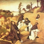Monaci cistercensi al lavoro nei campi, dalle scene della vita di San Bernardo.
