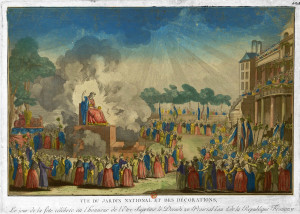 La festa dell'Essere Supremo al giardino nazionale, Parigi, 1794.