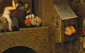 Latrina, particolare di Proverbi fiamminghi, Pieter Brueghel il Vecchio