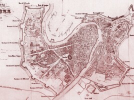 Mappa delle fortificazioni di Verona nel 1848.