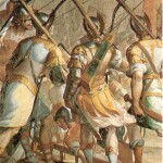 Balestrieri genovesi all'assedio di Gerusalemme, affresco di Lazzaro Tavarone, Palazzo Cattaneo-Adorno, Genova