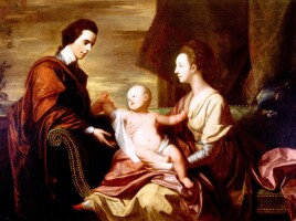La famiglia Middleton nel 1771 Arthur con la moglie Mary Izard e il figlio Henry in un ritratto di Benjamin West