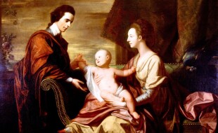 La famiglia Middleton nel 1771 Arthur con la moglie Mary Izard e il figlio Henry in un ritratto di Benjamin West