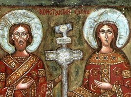 Costantino e la madre Elena, particolare di una icona bulgara.